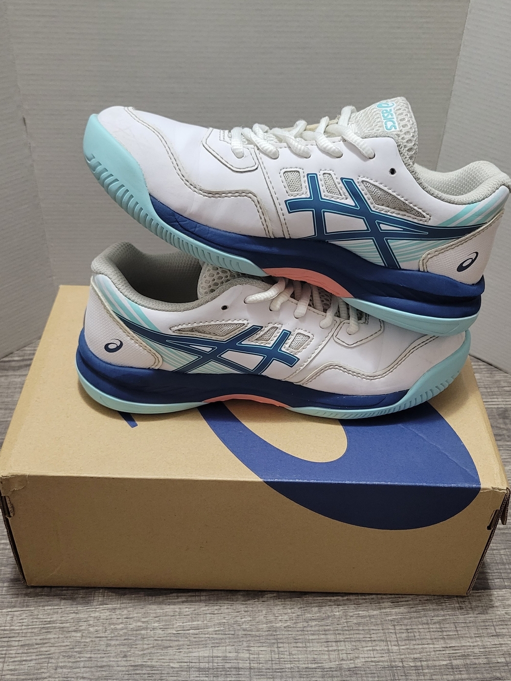 Asics Gel-Game 8 Tennis Shoes White/Blue Size US 3